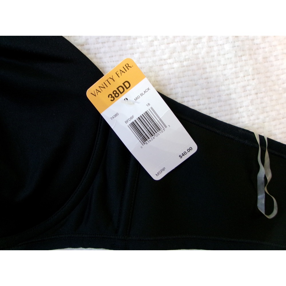 Vanity Fair Beauty Back Strapless Bra 74380 Black 38DD NEW - Picture 7 of 7